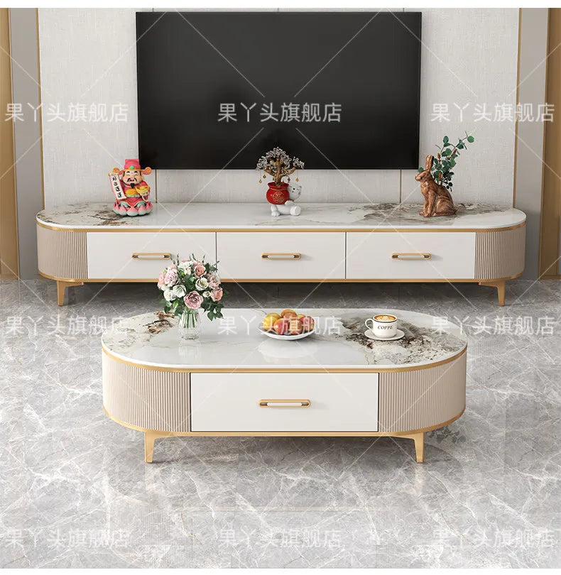 Mesa de Jantar, Mesa de Centro para Escrita e Café, Gavetas Móveis, Mesa Lateral de Luxo com Armazenamento para Sala de Estar, Mesa Auxiliar Moderna, Móveis Modernos