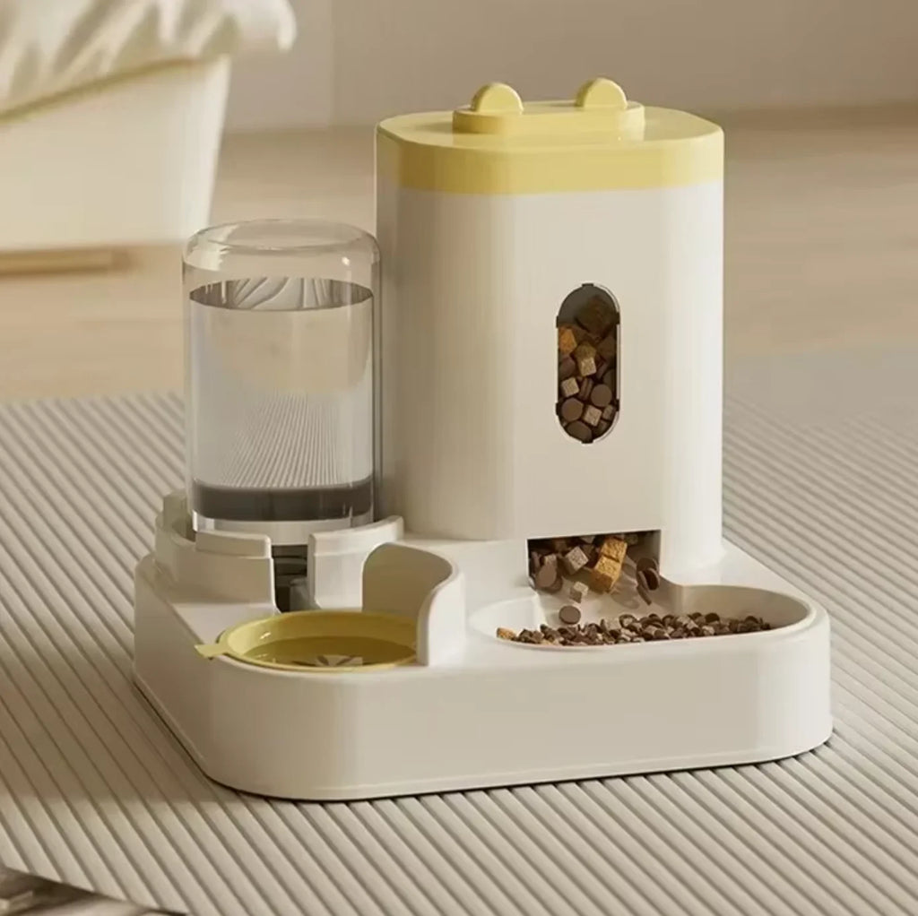 Comedouro Automático para Gatos e Cães com Fonte de Água, Tigela Elevada de Grande Capacidade para Animais de Estimação, Acessórios para Bebedouro de Gatos
