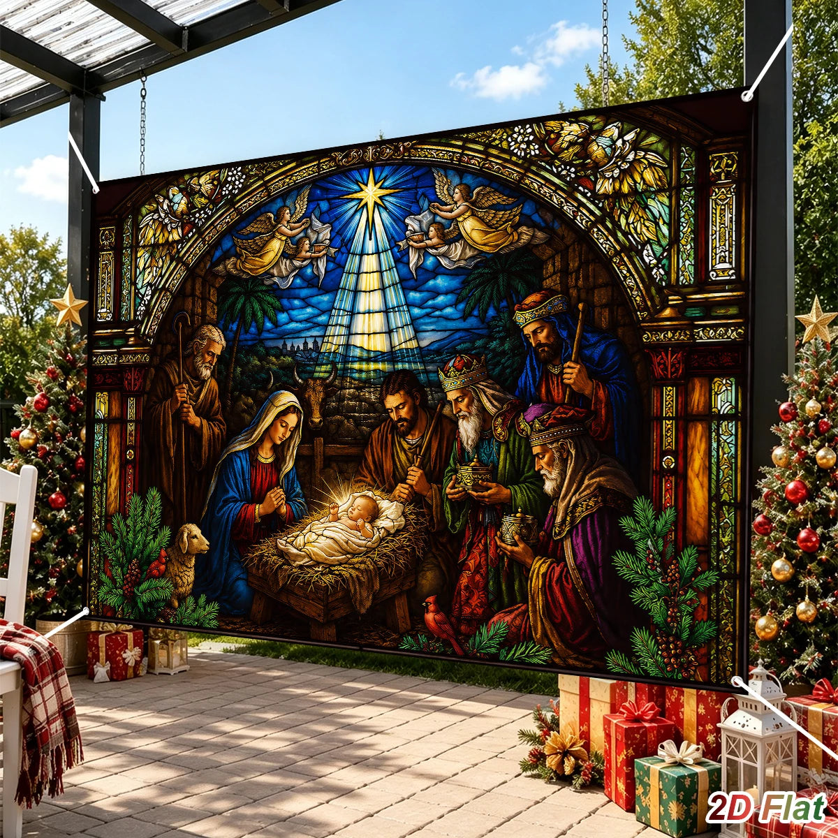 Tapeçaria de Cenário de Presépio Decoração de Feliz Natal para Casa 2026 Fundo do Nascimento de Jesus Natal Ano Novo 2027