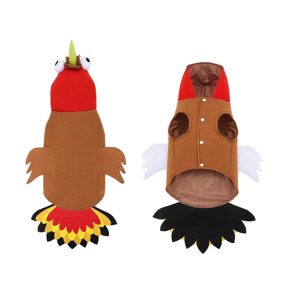 Fantasia de peru para cães no Halloween, fantasia de Ação de Graças para animais de estimação, roupa de inverno, vestuário para cosplay, fantasia para cães de pequeno, médio e grande porte.