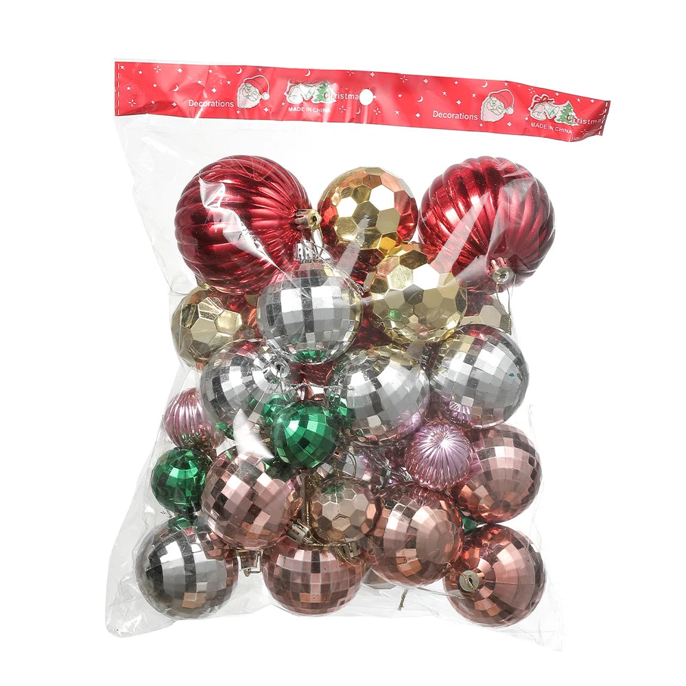 30 pçs bola de natal decoração do quarto casa pendurado bola 2025 árvore de natal pingente decoração festa presente de ano novo acessórios navidad