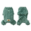 Roupa Quente de Pelúcia para Cães, Macacão de Inverno para Pets, Roupa de Quatro Patas de Lã Macia para Cães Pequenos e Médios, Gatos, Casaco para Filhotes com Anel para Coleira