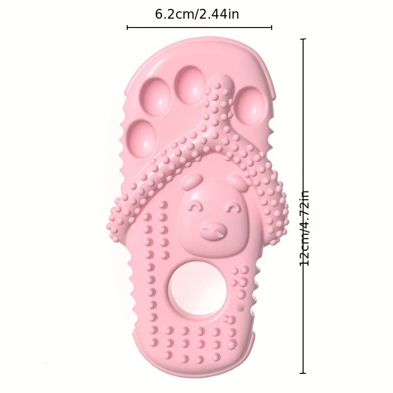 Chinelos para mordida de cães, brinquedos para animais de estimação, para mordiscar gatos e cães, com pontas salientes, para limpeza e afiação dos dentes, brinquedos de TPR com som, brinquedo para animais de estimação