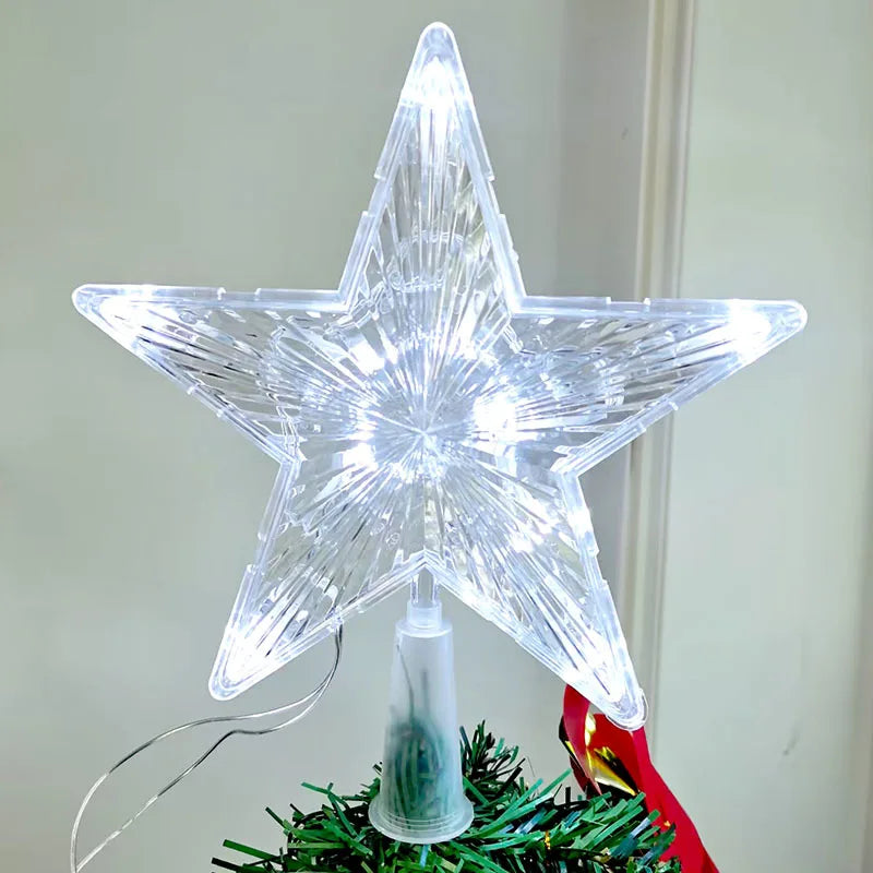 Estrela de Natal com Luz LED e Guirlanda Operada a Bateria para Decoração de Ambientes, Festas de Casamento e Lâmpada para Árvore de Natal Externa