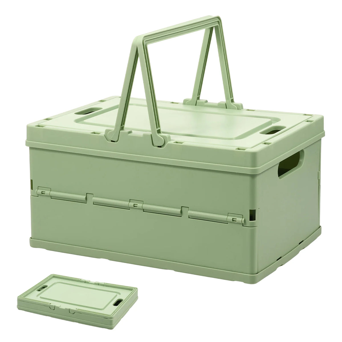 Caixa de Armazenamento Dobrável de Grande Capacidade, Cesta de Armazenamento Colapsável com Tampa e Alça, Organizador de Lanches e Brinquedos para Casa, Cozinha e Escritório