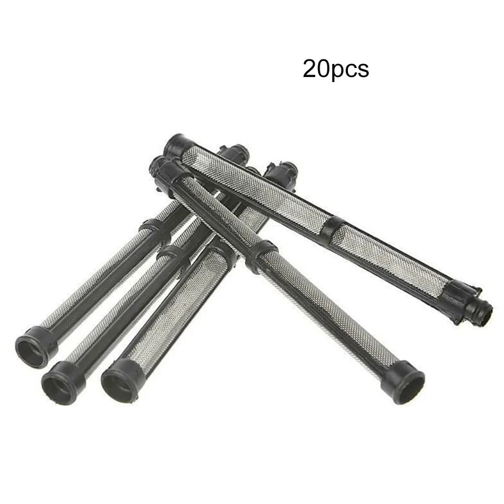 20 pçs 60/100/150 malha airless pintura pulverizador filtros alta filtragem airless pintura pulverizador filtro 11x110mm acessórios da ferramenta elétrica