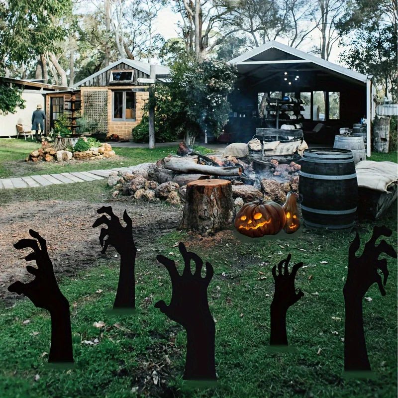 Decoração de Halloween, Mão Preta, Pátio, Jardim ao ar livre, Estaca de Gramado, Logotipo Adequado para Festa de Halloween - Kasa & Pet