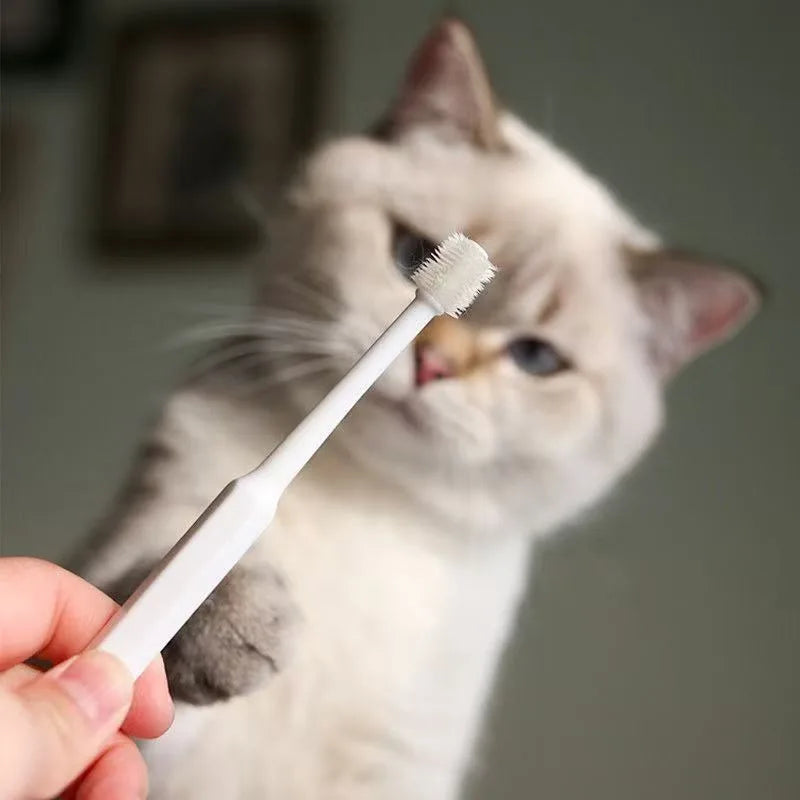 360 °   Escova de Dentes para Animais de Estimação, Escova Macia para Limpeza Bucal de Cães, Escova de Cuidado Dental para Gatos