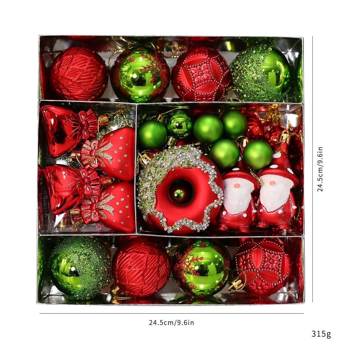 Conjunto de Bolas de Natal com Formatos Variados, Enfeites de Natal Inquebráveis para Pendurar, Bolas, Donuts, Gnomos, Pinhas, Decoração de Natal para Casa