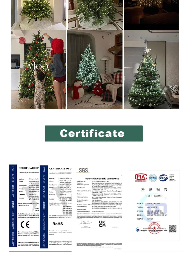 Guirlanda de Natal com Estrelas Cintilantes para Decoração de Ambientes, Luzes de Fada de Natal, Luzes de Fio de Cobre Verde com Plugue, 100m 200m 300m