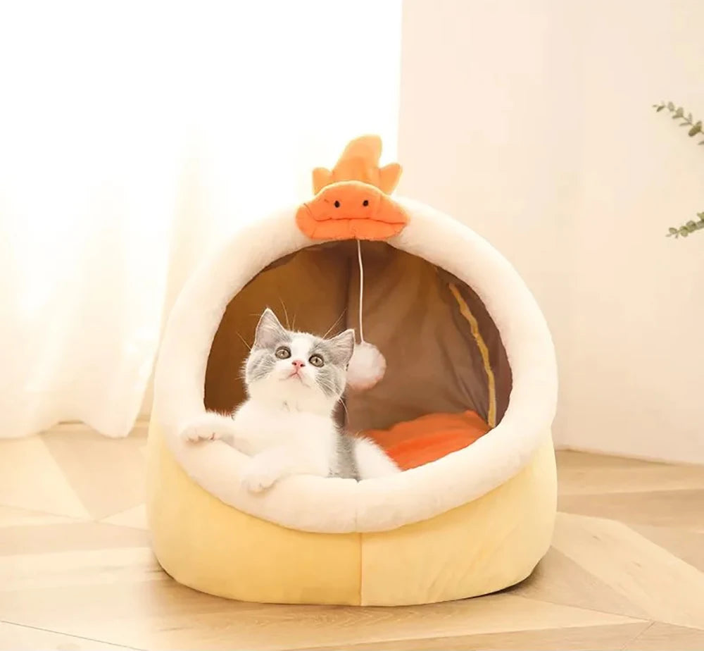 Cama para Gatos A1 Deep Sleep, Cama para Animais de Estimação com Desenho Animado, Dobrável, Removível e Lavável, Cama para Dormir para Cães Pequenos, Tapete, Bolsa, Caverna, Cama para Gatos