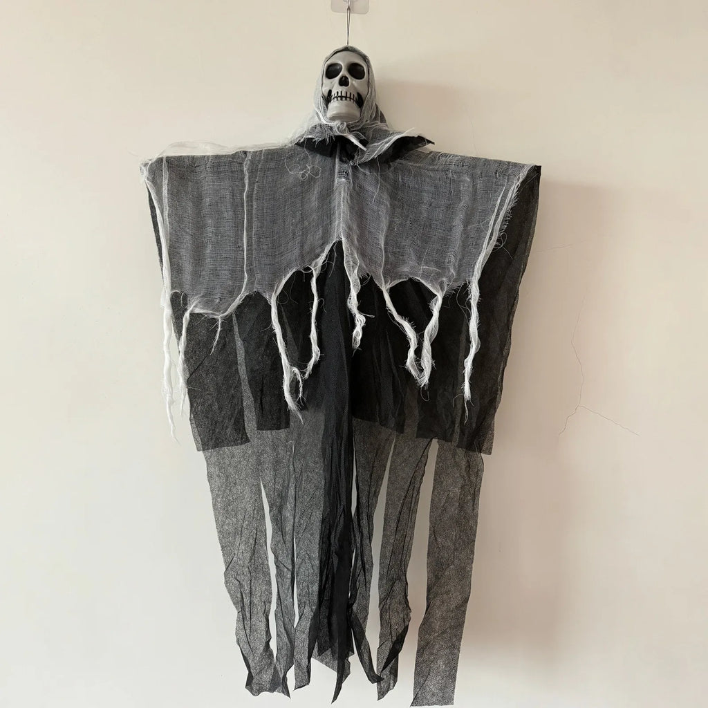 Halloween pendurado decorações fantasma crânio assustador gaze tecido para casa assombrada varanda adereços assustadores festa de terror pendurado ornamentos