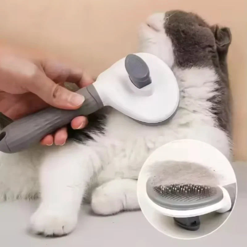 Escova para Cães e Gatos, Escova de Limpeza Automática para Remover Pelos de Animais, Ferramentas de Higiene para Cães e Gatos, Escova Desembaraçadora para Animais de Estimação, Acessórios para Cães