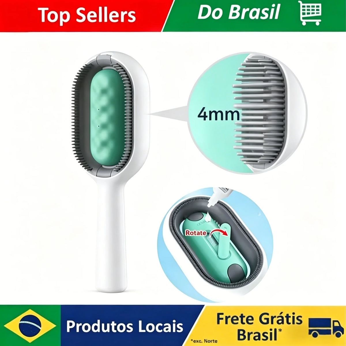 Brazil Reusable Double-Sided Pet Hair Removal Tool Anti-Static Grooming for Cats Dogs Soft Brush for Furniture Carpet Cloth