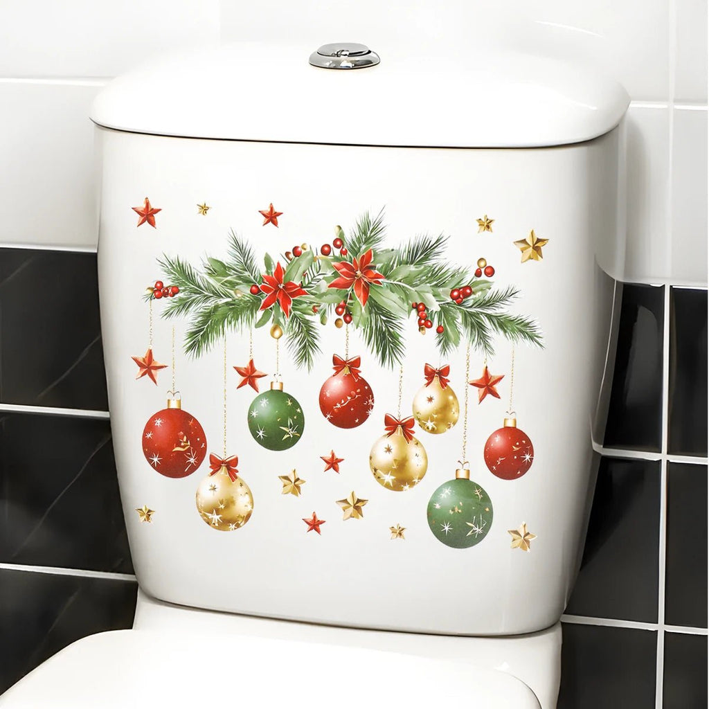Natal boneco de neve adesivo higiênico feliz natal festa decoração 2025 natal decoração do banheiro navidad natal presente de ano novo 2026