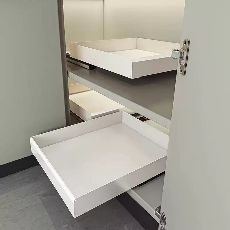 Cesto de canto para armário, organizador de canto para gavetas, solução de espaço para reformas, prateleira profunda de alumínio antiferrugem de camada única para armário de cozinha