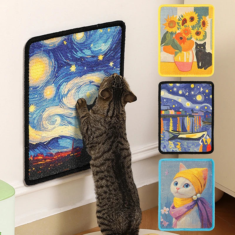 【xxx】Arranhador de Parede Durável para Gatos com Bordas Costuradas e Tecido Macio para Brincadeiras Internas – Design que Economiza Espaço para Gatos