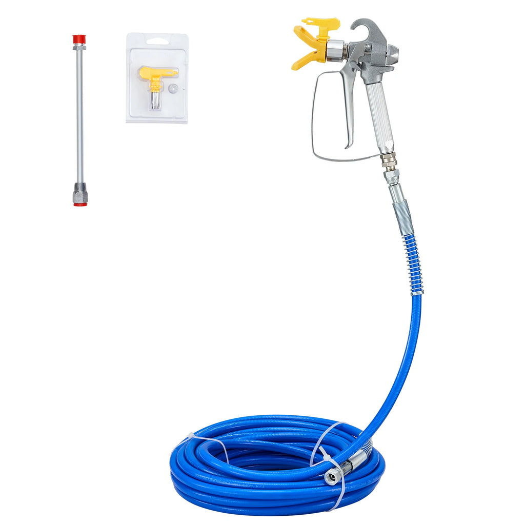 Kit de mangueira de spray de tinta mal ventilada SucceBuy 50 pés 3600 psi tubo de fibra de alta pressão pólo de haste de 8 polegadas incluindo 517 ponta e proteção de ponta