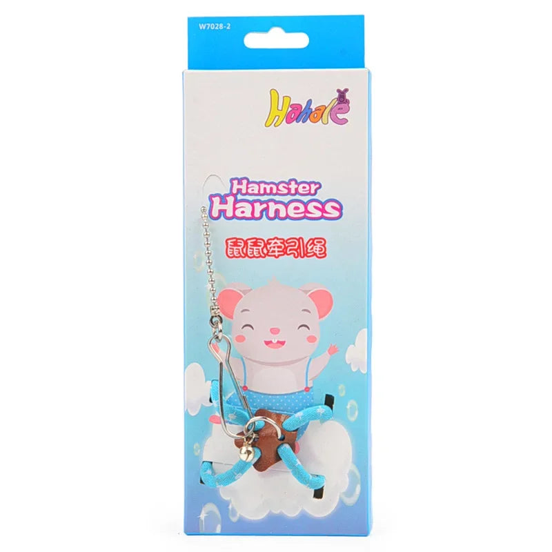 Pet ajustável macio arnês sino trela conjunto mouse hamster furões rato animal de estimação porco trela hamster arnês corda anti-mordida pet andando