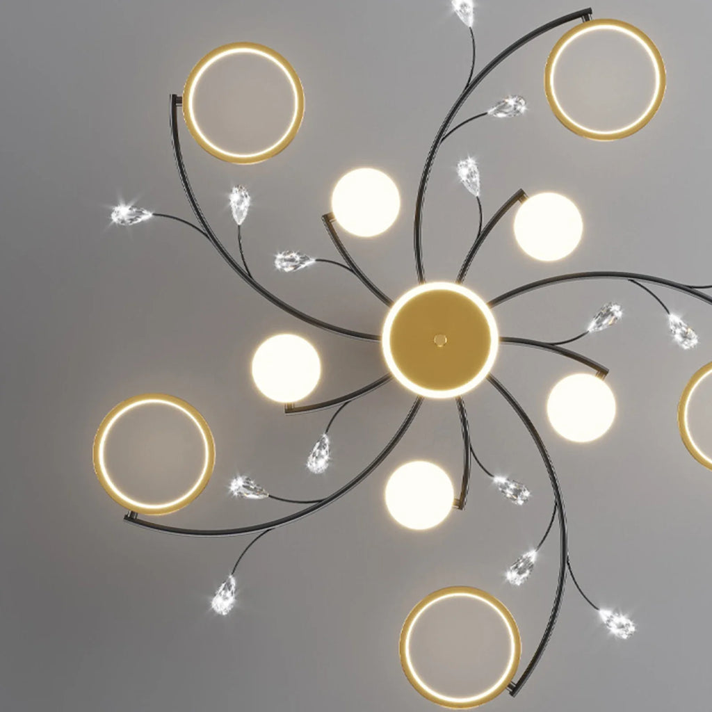 IRALAN-Lustre LED moderno para sala de estar, lustre redondo para cozinha, controle remoto inteligente, luz interior