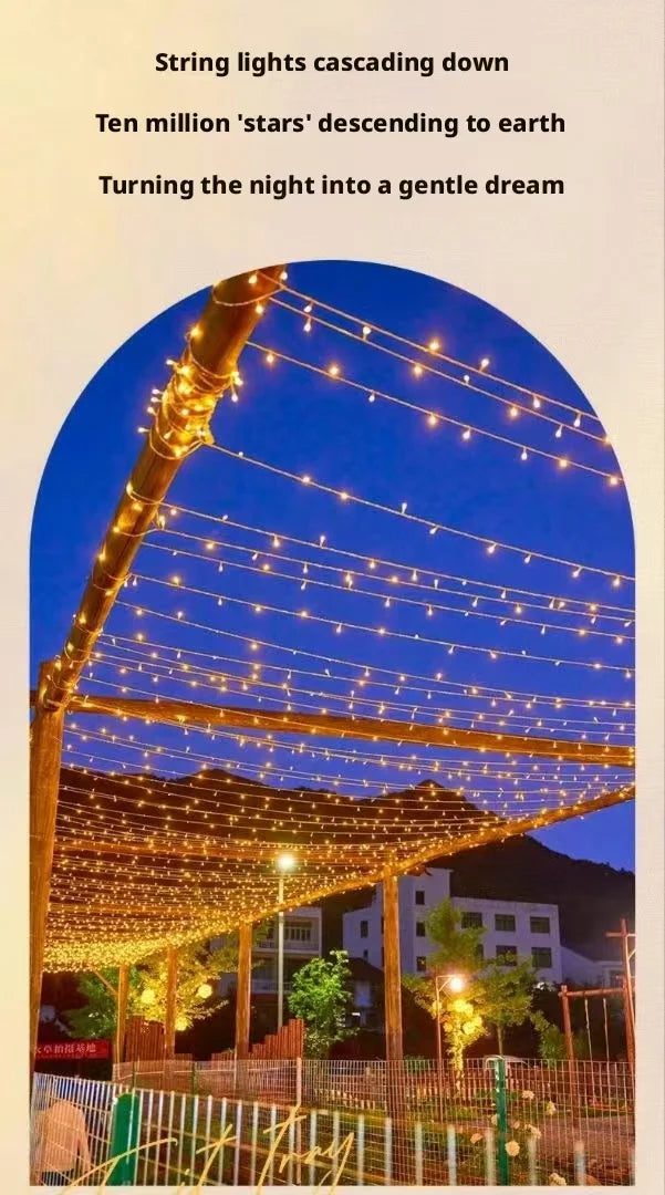 Luzes de Cordão Solares LED 300LED 8 Modos à Prova d'Água Luzes de Fada Alimentadas por Energia Solar para Decoração de Natal ao Ar Livre Lâmpada Estrelada
