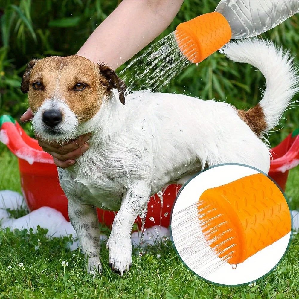 Chuveiro Portátil para Animais de Estimação - Pulverizador de Silicone Ajustável para Cães e Gatos, Fluxo de Água Suave para Animais de Estimação em Ambientes Internos e Externos