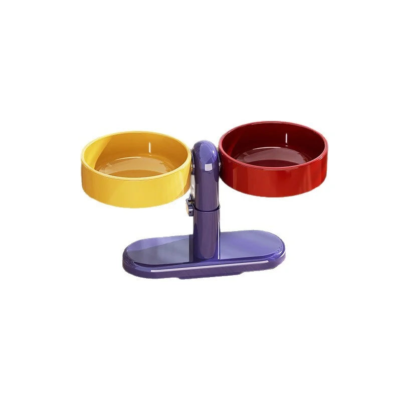 Suprimentos para animais de estimação: Tigelas para gatos/tigelas de água, tigelas para cães, tigelas para animais de estimação resistentes a quedas, com altura ajustável.