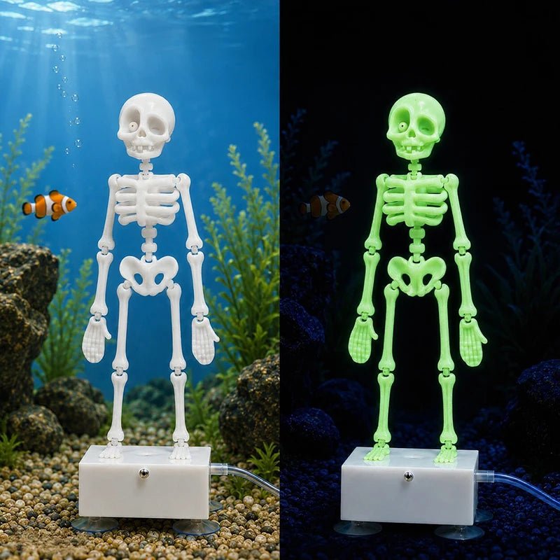 Decoração de Aquário de Halloween: Esqueletos Dançantes de Resina para Aquário com Bolhas - Kasa & Pet