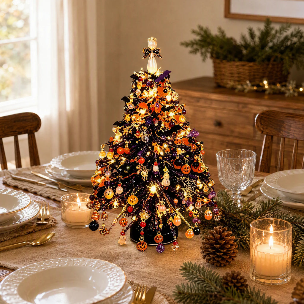 Kit de Artesanato de Natal DIY: Árvore de Natal com Contas e Luzes Brilhantes para Decoração com Contas