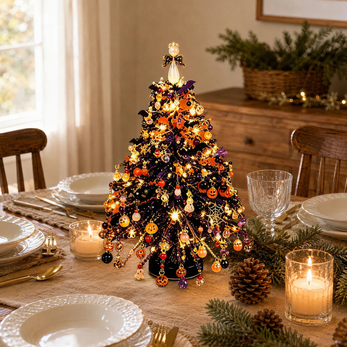Kit de Artesanato de Natal DIY: Árvore de Natal com Contas e Luzes Brilhantes para Decoração com Contas