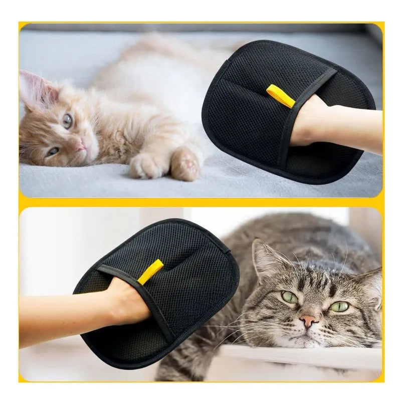 Pet Grooming Luvas Removedor de pêlos Escova Gatinho Luva de limpeza Removedor de pêlos de cães e gatos do sofá Tapete Roupas Suprimentos para animais de estimação ﻿ ﻿