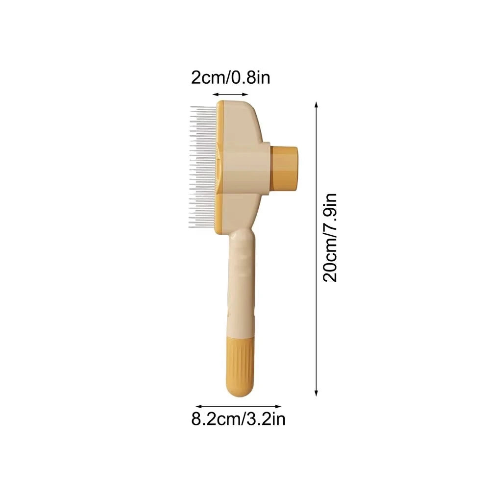 Escova para Gatos e Cães com Botão de Limpeza Automática, Removedor de Pelos, Escova de Massagem para Higiene de Animais de Estimação