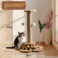 Arranhador de Sisal para Gatos com Estrutura de Escalada Integrada, Almofada de Arranhar Durável e Não Desgastável, Brinquedo Interativo para Gatos de Interior