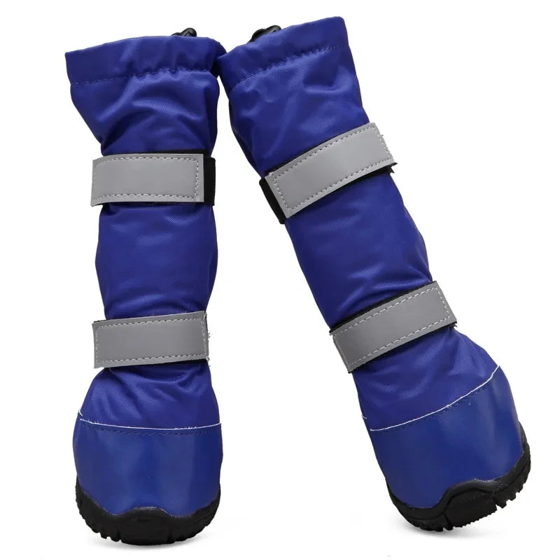 Sapatos quentes impermeáveis para cães grandes, de alta qualidade, antiderrapantes, reflexivos, inverno, botas de chuva para cães de estimação
