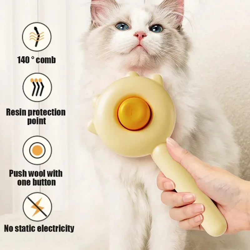 Escova Removedora de Pelos para Cães e Gatos, Escova de Limpeza Automática, Ferramenta de Massagem e Cuidados, Suprimentos para Cuidados com Cães