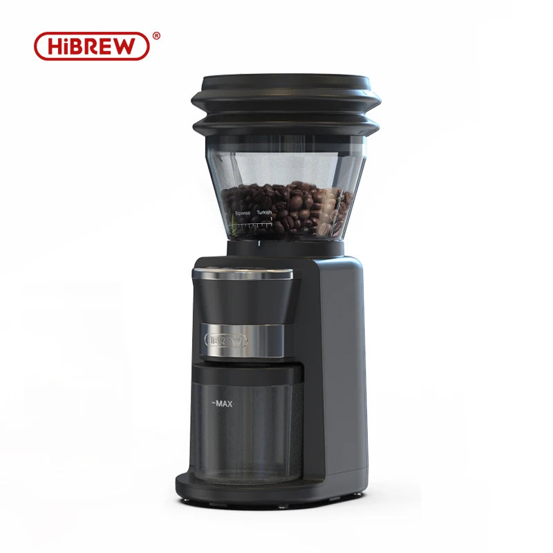 Hibrew moinho de café elétrico automático com 31 engrenagens para café expresso americano despeje sobre armazenamento visual de feijão g3