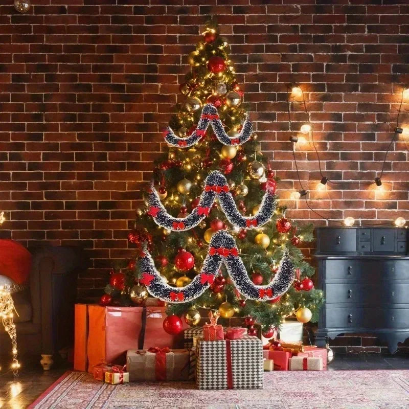 5M de fitas decorativas de Natal com laços, fita verde em forma de cana, guirlanda para pendurar na árvore de Natal, enfeites para projetos «faça você mesmo», decoração para festas e para a casa.