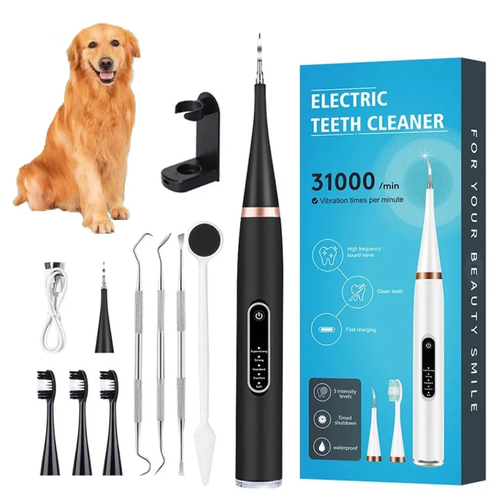 Pet ultra sônico limpador de dentes filhote de cachorro escova de dentes cão aliciamento escova de dentes elétrica para limpeza oral animais de estimação cães acessórios