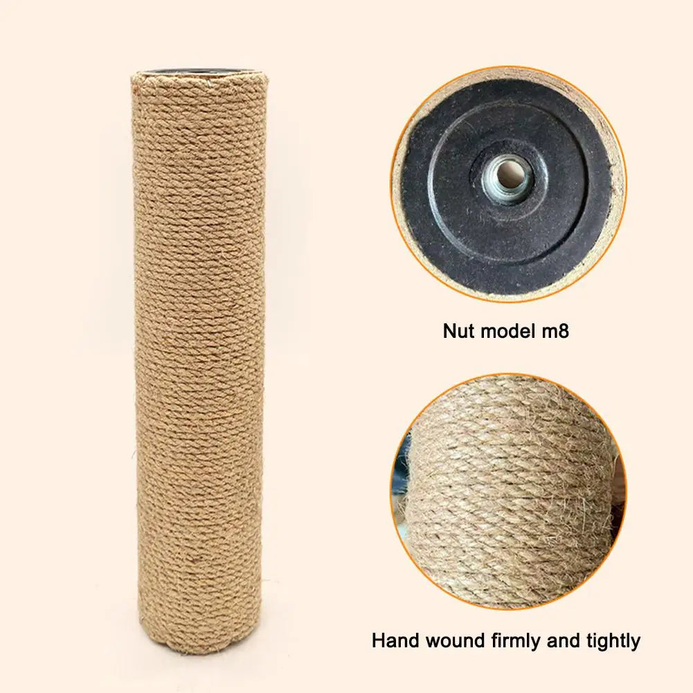 Poste Arranhador de Sisal para Gatos, Brinquedo Anti-Arranhões para Cuidado das Garras, Peças de Reposição Destacáveis DIY para Árvore de Gatos, Suprimentos Domésticos para Gatos de Estimação