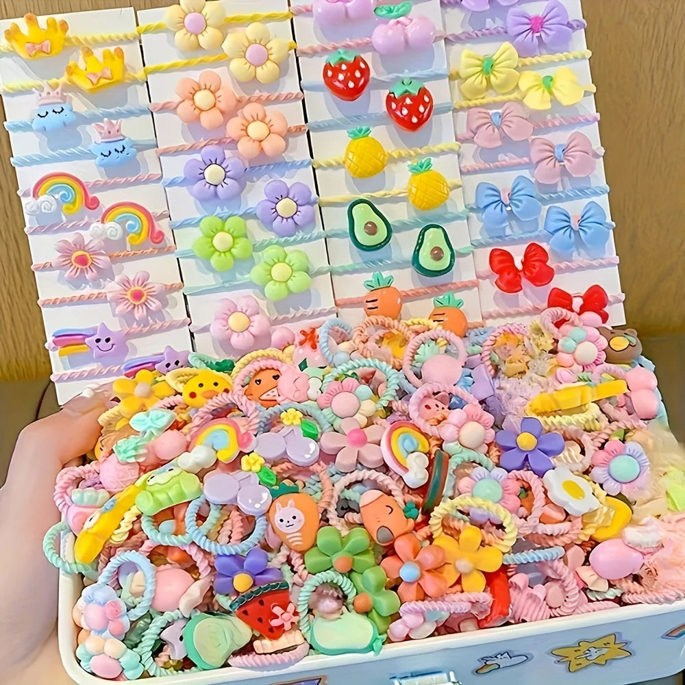 Conjunto de acessórios para cabelo de animais de estimação, flor fofa, laço, frutas e tiaras com design de animais pequenos e laços de cabelo, adequado para cães e gatos (somente acessórios de cabelo, estilos e cores a
