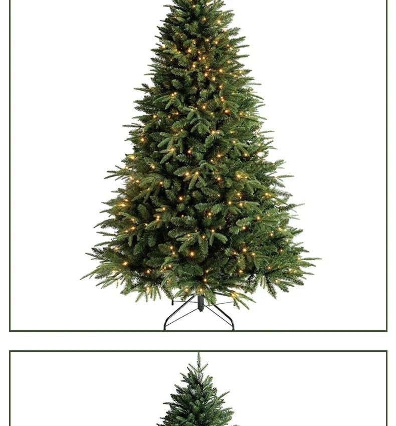 Árvore de Natal artificial, feita de PE com mistura de materiais e iluminação LED, árvore de Natal de alta qualidade, 1,2 m, decorações para o Natal e Ano Novo.