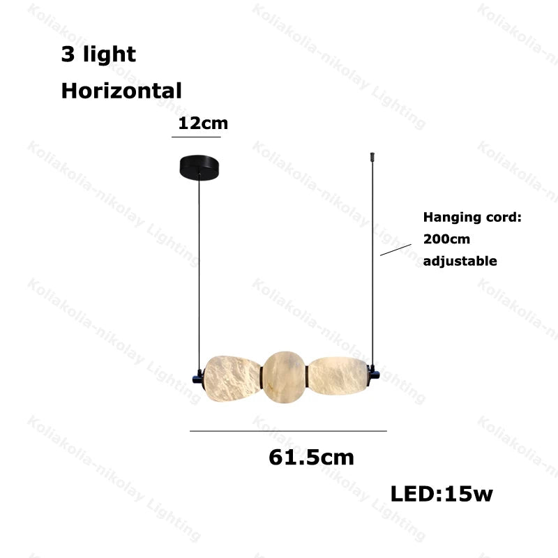 Lustres de LED Reguláveis de Mármore Natural para Decoração de Casa, Nova Tendência 2026, Iluminação para Sala de Estar e Sala de Jantar