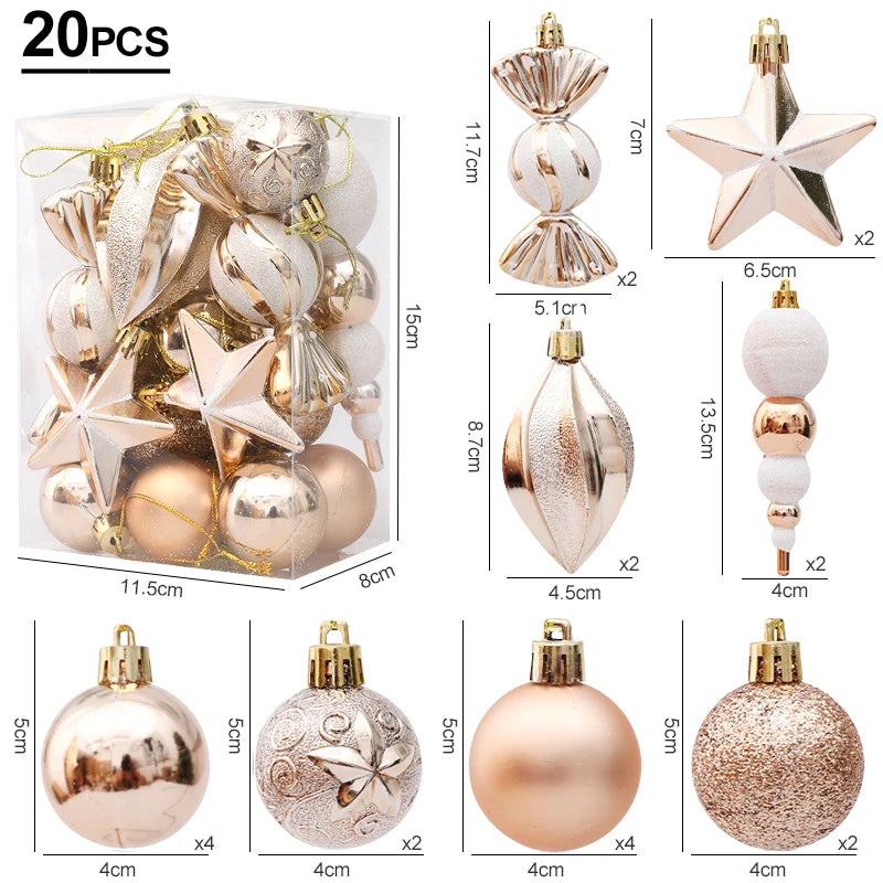 Bolas de Natal Vermelhas em Formato de Bengala Doce, Pingentes Grandes para Pendurar, Conjunto de Decorações de Natal para Casa 2026 Natal Ano Novo