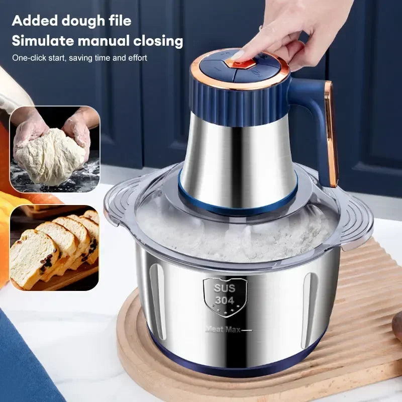 Moedores de Carne Elétricos Multifuncionais, Processador De Alimentos Para Bebês, Triturador De Alimentos, Fatiador De Vegetais, Baby Chopper, Aço Inoxidável 304, 5L, 110V US