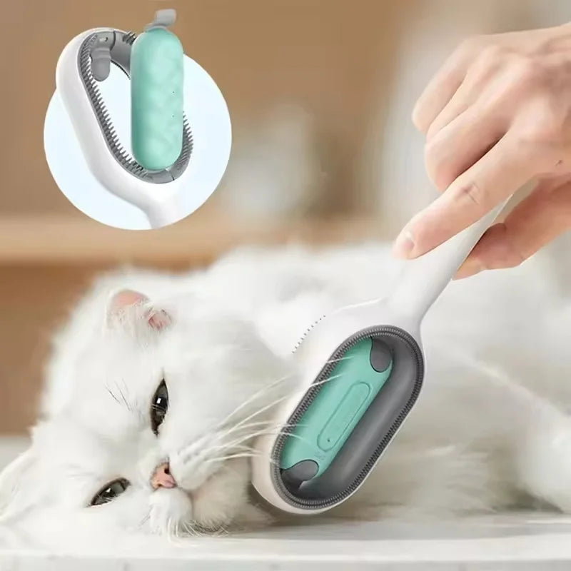 Brazil Reusable Double-Sided Pet Hair Removal Tool Anti-Static Grooming for Cats Dogs Soft Brush for Furniture Carpet Cloth