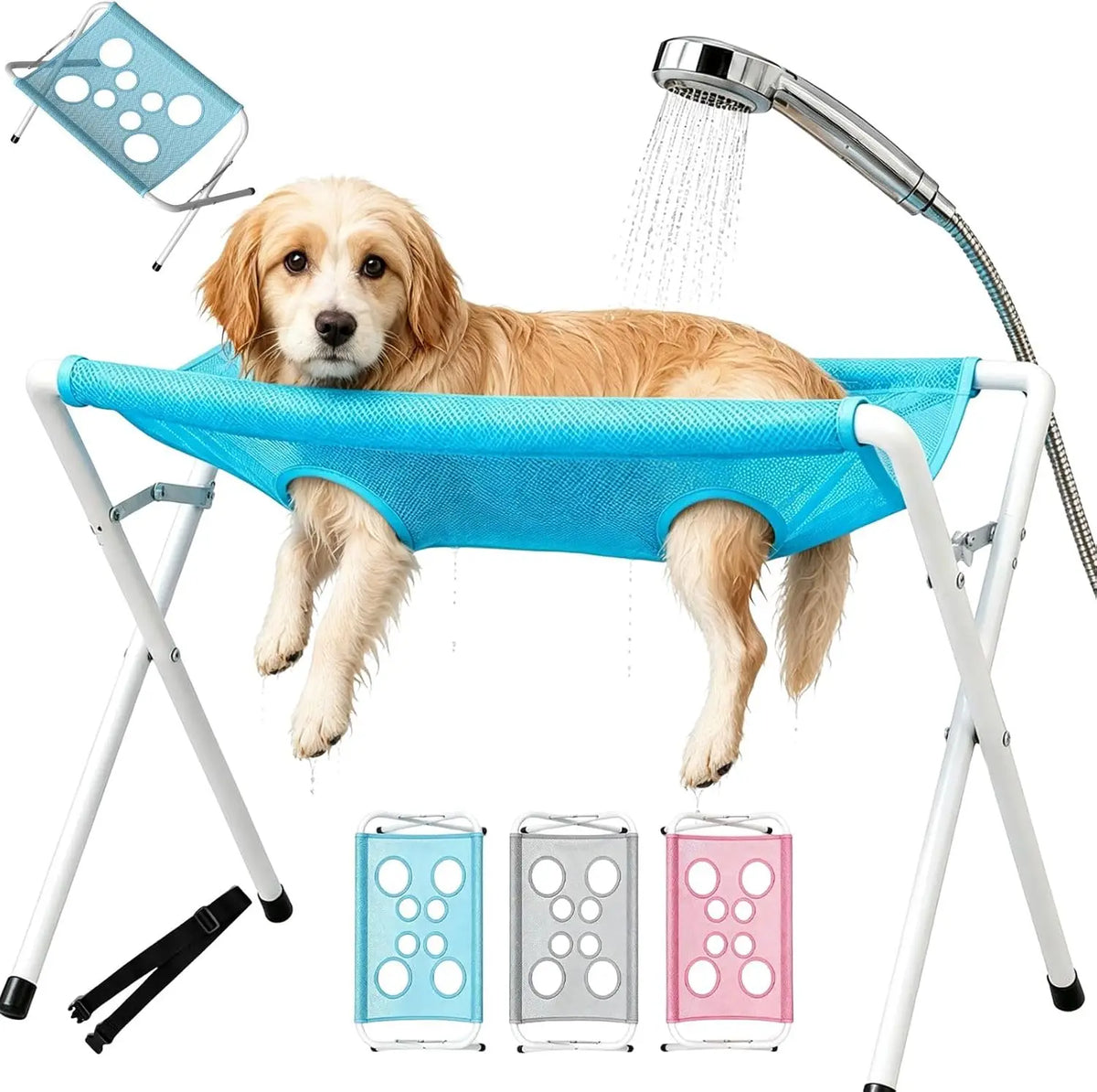 Rede de Banho Dobrável para Cães e Gatos, Suporte de Malha para Higiene, Banho e Corte de Unhas