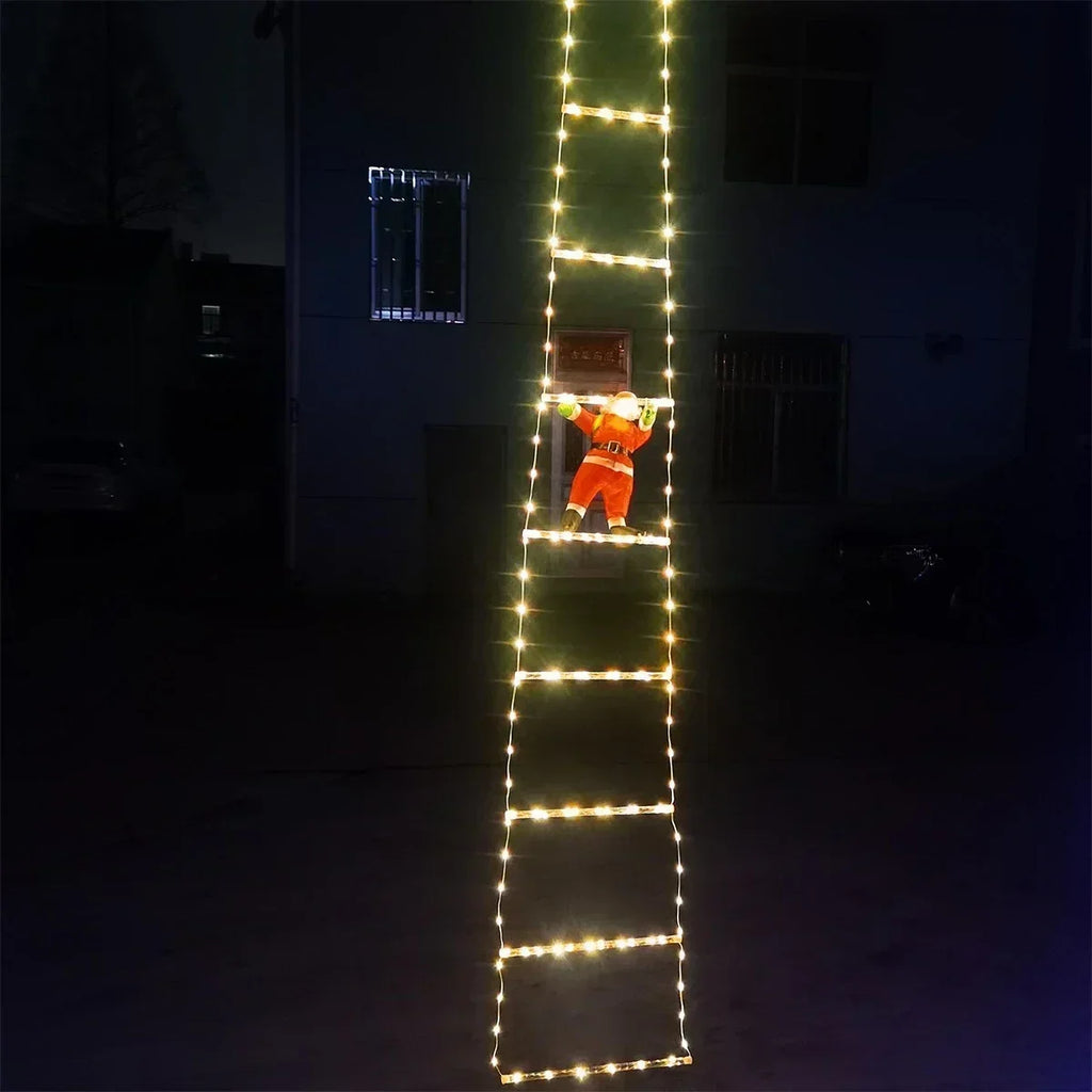 Decoração de natal 2025 papai noel escada de escalada decoração do quarto casa jardim ao ar livre árvore cristmas ornamento presente led