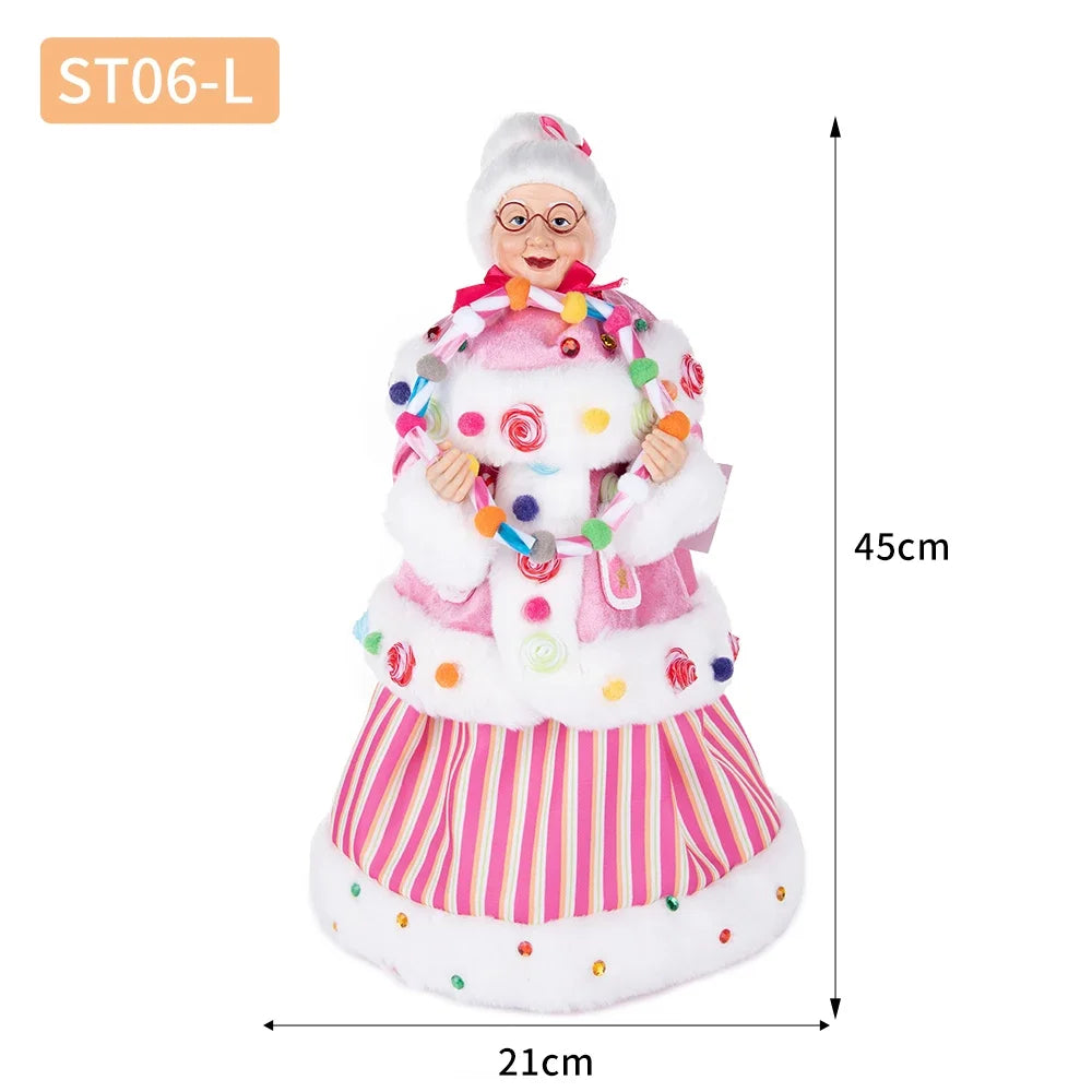 40cm natal anjo boneca estatueta brinquedo colher de árvore ornamentos em pé aniversário natal decorações navidad decoração para casa novedades