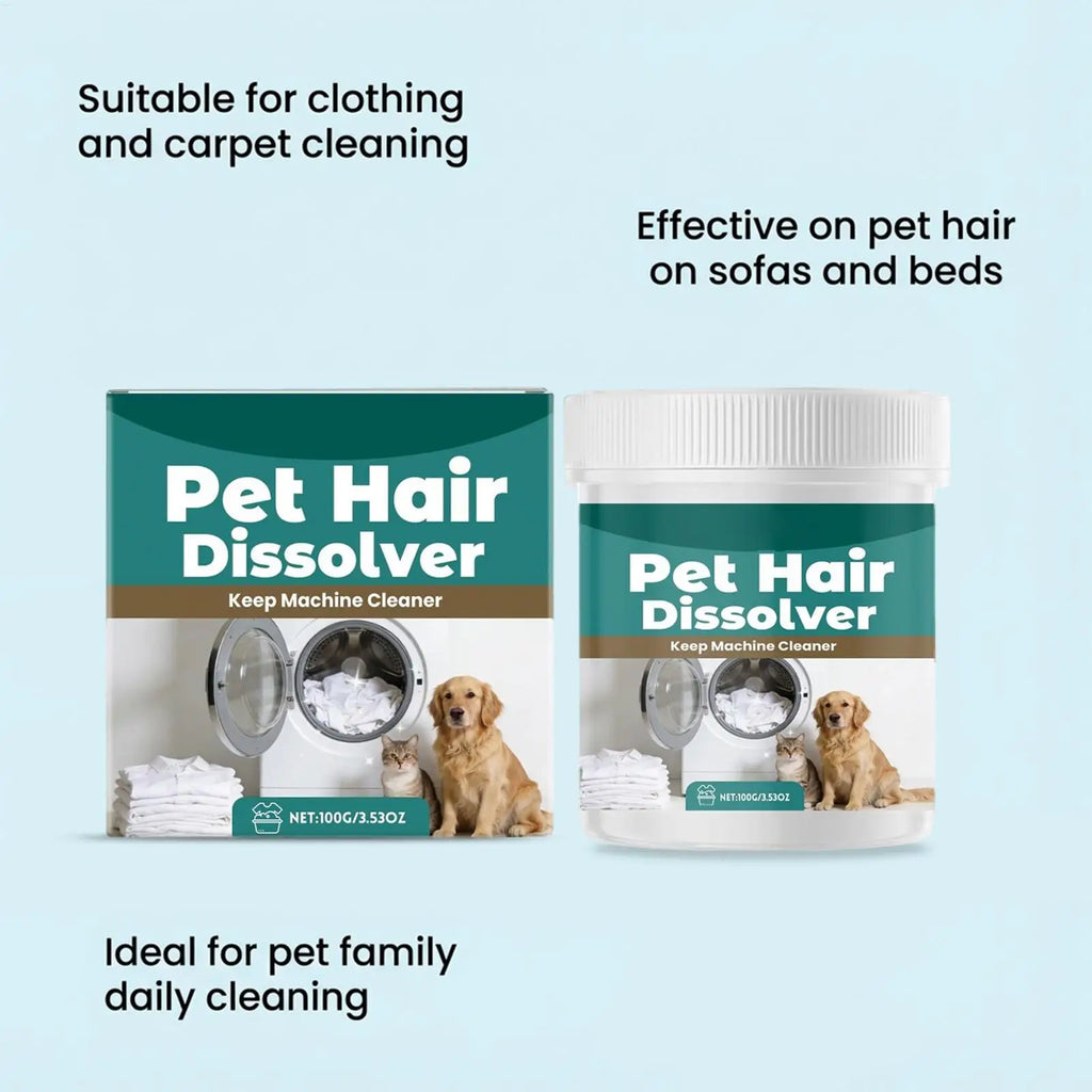 Removedor de Pelos de Animais para Lavagem 100g Aditivo Detergente para Máquina de Lavar Roupas, Carpete, Roupa de Cama, Tecido e Toalha