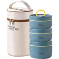 Conjunto de recipiente de almoço de comida isolado portátil com lancheira térmica 3 recipientes de almoço empilháveis separados para crianças adultas